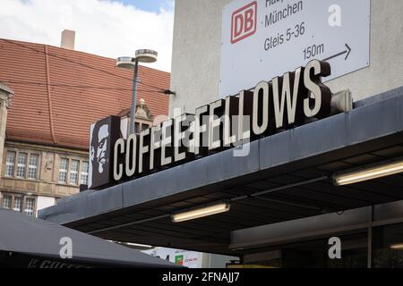 Coffee Fellows store sign in Munich town center Stock Photo