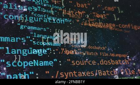 Big data and Internet of things trend. Python code computer screen. Mobile application design Concept. Stock Photo