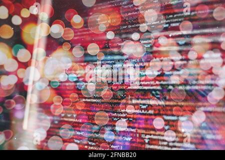 Innovative startup project. Website programming code. IT business. Stock Photo