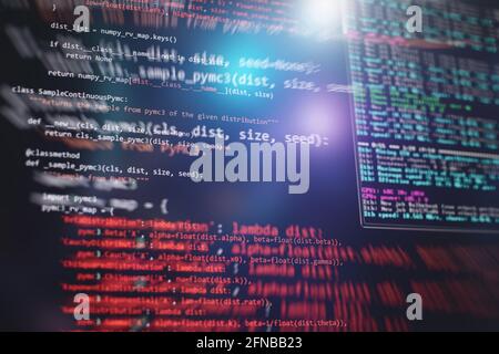 Innovative startup project. Website programming code. IT business. Stock Photo