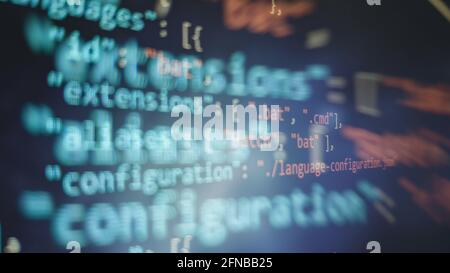 Innovative startup project. Website programming code. IT business. Stock Photo