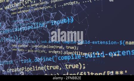 Abstract information technology background. Modern technologies screen concept. Macro shot of display with shallow field of depth. Stock Photo