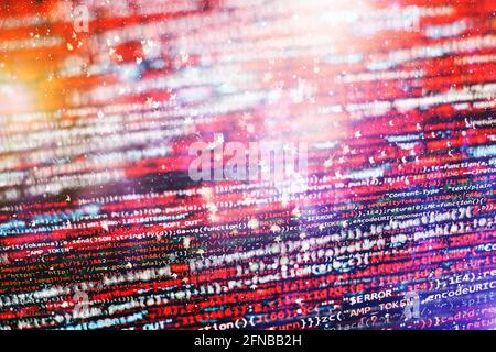 Digital technology on display. HTML5 in editor for website development. Stock Photo
