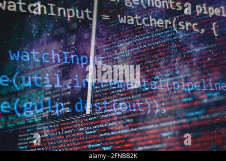 Digital technology on display. HTML5 in editor for website development. Stock Photo