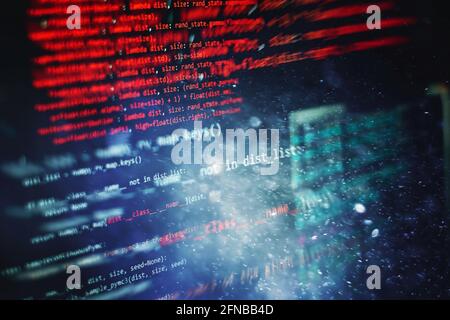 Innovative startup project. Website programming code. IT business. Stock Photo