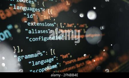 Big data and Internet of things trend. Python code computer screen. Mobile application design Concept. Stock Photo