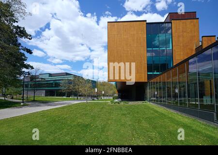 Ontario, Canada - May 14, 2021:  Modern architecture at the suburban Mississauga campus of the University of Toronto. Stock Photo