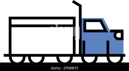 truck transport linear Stock Vector