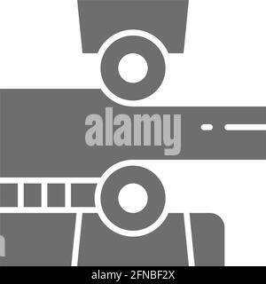 Metal plate rolling machine, metalworking gray icon. Stock Vector