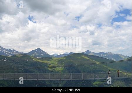 Stubnerkogel suspension bridge in Bad Gastein Austria Stock Photo