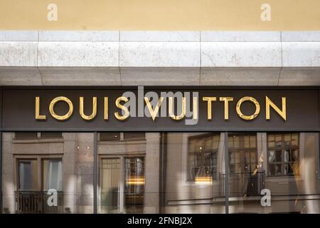 Munich, Allemagne : Logo Louis Vuitton. Louis Vuitton Malletier