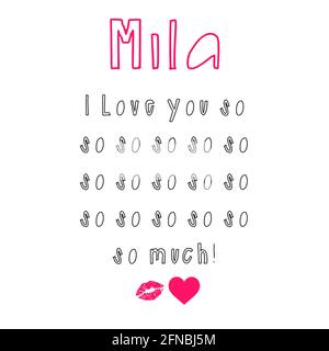 mila girl name Stock Photo