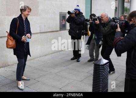 Britain's Labour MP Yvette Cooper leaves BBC Broadcasting House in London, Britain, May 16,2021. REUTERS/Tom Nicholson