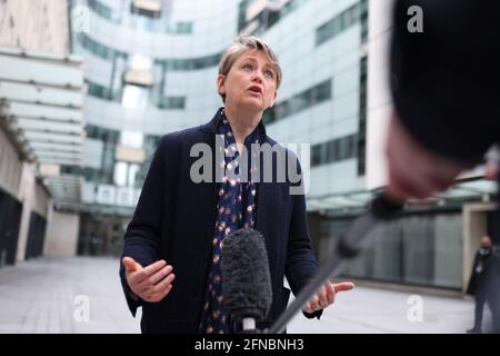 Britain's Labour MP Yvette Cooper speaks to the media as she leaves BBC Broadcasting House in London, Britain, May 16,2021. REUTERS/Tom Nicholson