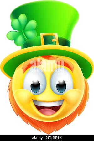 Leprechaun Emoticon Emoji Face Cartoon Icon Stock Vector