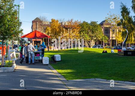 Anchorage, Alaska, USA - 30 September 2016: Elizabeth&Roy Peratrovich Park, Parks and recreation. Stock Photo