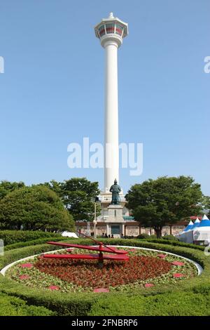 The Busan Tower in Yongdu-san Park in Busan, South Korea Stock Photo