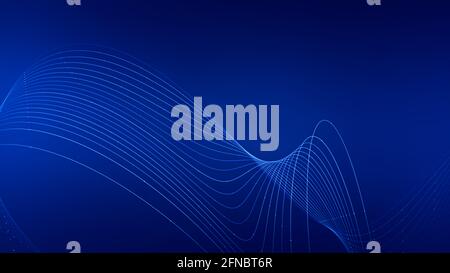 Data tunnel. Curve of data connect for dots and lines on blue Abstract tech background. Artificial intelligence concept, technology and data uploading Stock Photo