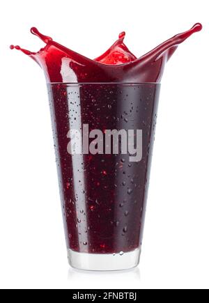 glass of berry smoothie isolated on white Stock Photo