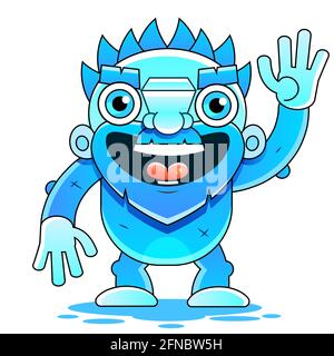 Bigfoot or Sasquatch vector illustration, ape man isolated on white Stock Vector