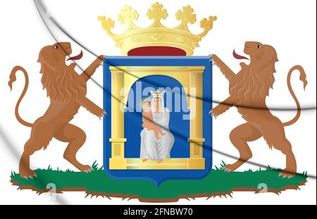 3D Assen coat of arms (Drenthe), Netherlands. 3D Illustration. Stock Photo