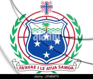 3D Independent State of Samoa Coat of Arms. 3D Illustration. Stock Photo