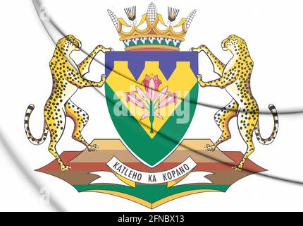 3D The Free State province coat of arms, South Africa. 3D Illustration. Stock Photo