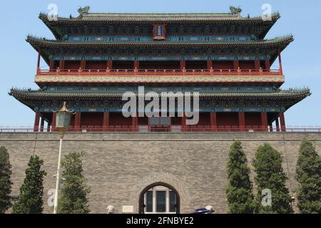 Zhengyangmen gate, part of the old city wall of Beijing, China Stock Photo