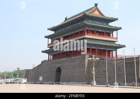 Zhengyangmen gate, part of the old city wall of Beijing, China Stock Photo