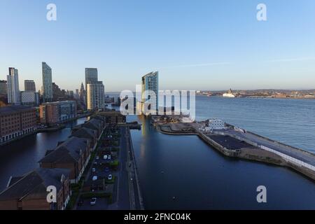 Princes Half Tide Dock, Liverpool Waters, Merseyside, UK Stock Photo