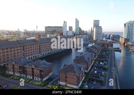 Princes Half Tide Dock, Liverpool Waters, Merseyside, UK Stock Photo
