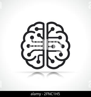 artificial intellingence brain icon isolated design concept Stock Vector