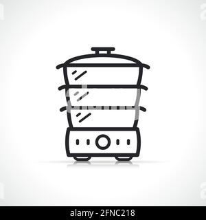 double boiler steamer line icon isolated design Stock Vector