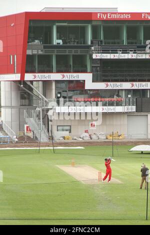 Lancashire County Cricket Club Press Day for an end of the pre-season photocall at Old Trafford Cricket Club, Salford Quays Manchester. Stock Photo