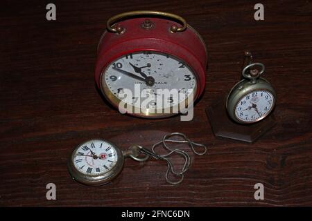 Old clocks close-up Stock Photo