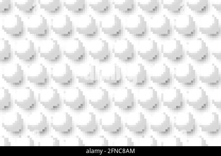 3D realistic white circle ball sphere seamless pattern background and texture. Vector illustration Stock Vector