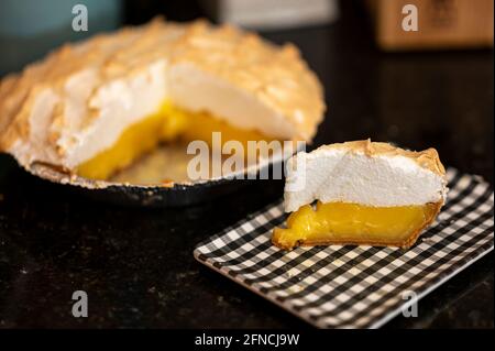 Lemon Meringue Pie Stock Photo