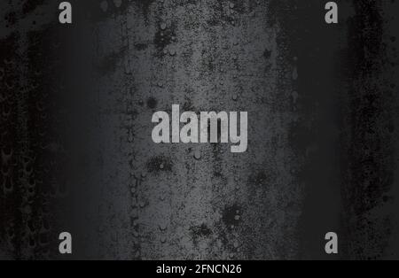 Luxury black metal gradient background with distressed metal plate texture. Vector illustration Stock Vector
