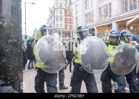 May 15th 2021, around 150,000 people attend the  March for Paleistine protest; they converged at the Israeli Embassy but where blocked and eventually Stock Photo