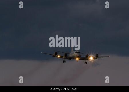 Yamato, Japan. 30th Jan, 2020. A Lockheed P-3C Orion Maritime reconnaissance aircraft prepares to land at Naval Air Facility in Kanagawa. Credit: Damon Coulter/SOPA Images/ZUMA Wire/Alamy Live News Stock Photo
