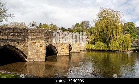 Images of tourist attraction town of Bakewell in Derbyshire home of Bakewell pudding and tart Stock Photo