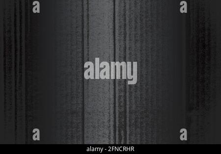 Luxury black metal gradient background with distressed corrugated cardboard texture. Vector illustration Stock Vector