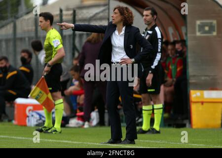 Rome, Italy. 16th May, 2021. Coach Rita Guarino during the Serie A TIMvision match between AS Roma and Juventus Women at Stadio Tre Fontane in Rome, Italy, on May 6th 2021 (Photo by Giuseppe Fama/Pacific Press) Credit: Pacific Press Media Production Corp./Alamy Live News Stock Photo