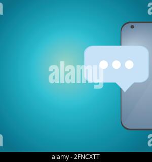 Smartphone with three dots in a sms speech bubble Stock Vector