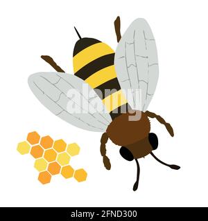 Bee, the bee icon. Vector illustration Stock Vector