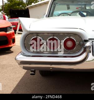Round rear light surrounded in chrome at The Rally of the Giants ...