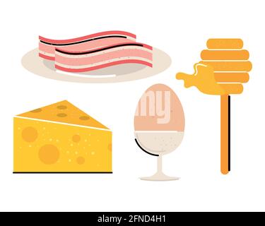 breakfast food icons Stock Vector