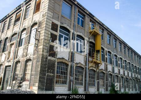 Ongoing urban renewal works at former GIAT military equipments factory, Saint-Etienne, Loire, AURA, France Stock Photo