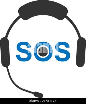 SOS symbol icon design concept vector template illustration Stock Vector