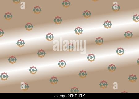 Hexagonal star floating over the golden digital sand- Digital background pattern Stock Photo